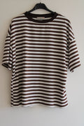 Gestreept shirt bruin/wit