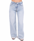Lichtblauwe Wide Leg Jeans Folded