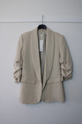 Beige Blazer Met Plooimauw