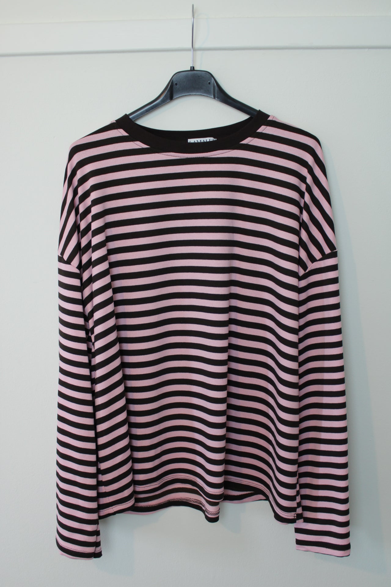 Bruin/roze gestreepte top met lange mouwen