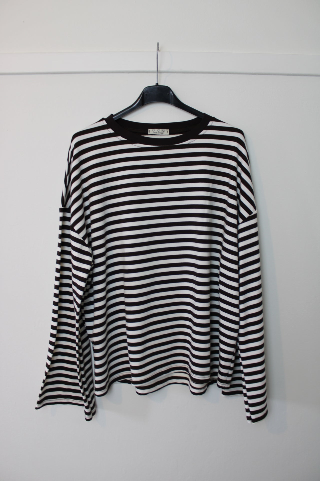 Bruin/wit gestreepte top met lange mouwen