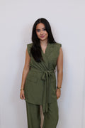 Tweedelige set blazer/pantalon groen