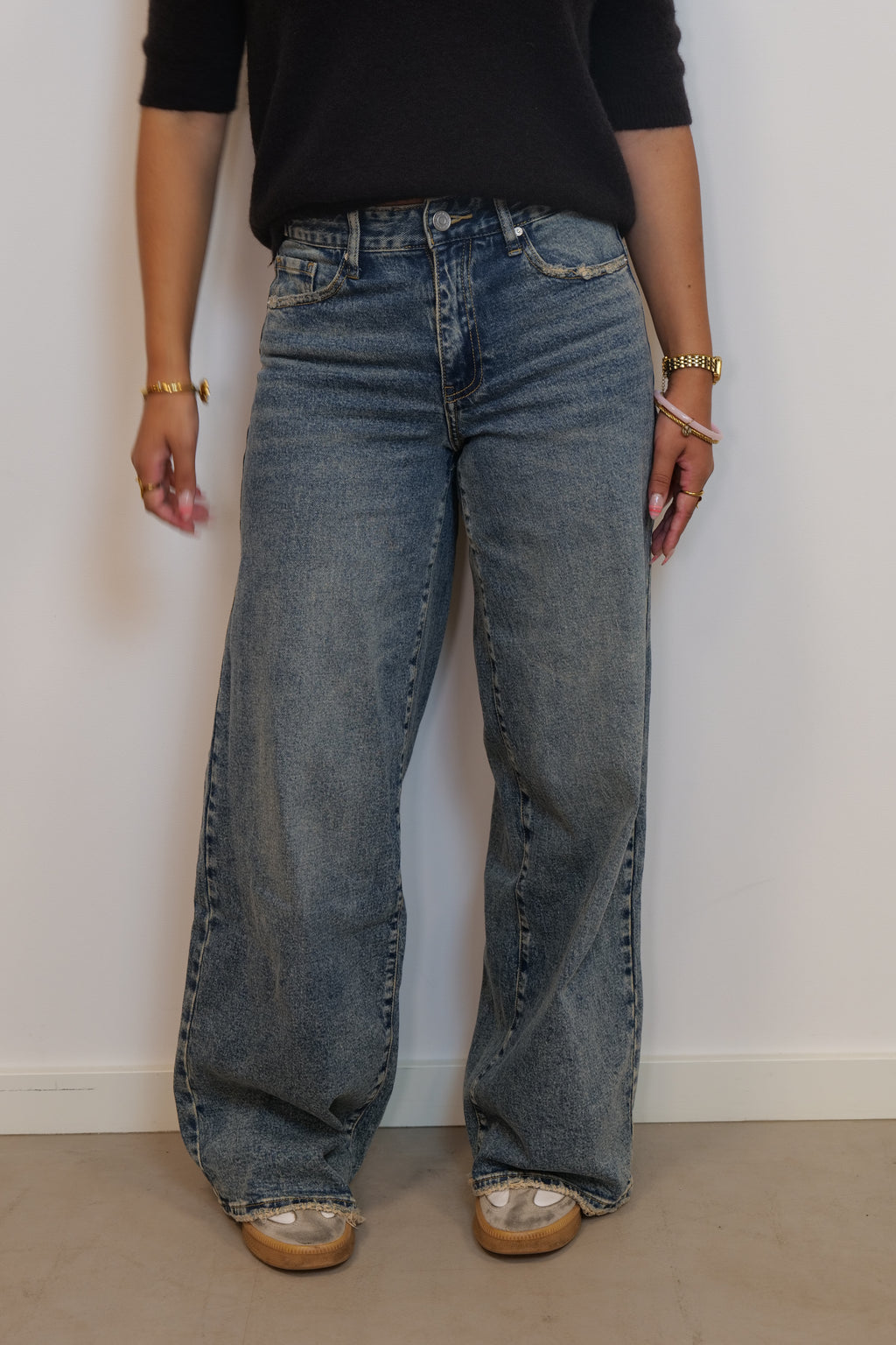 Kato jeans mid waist wide leg