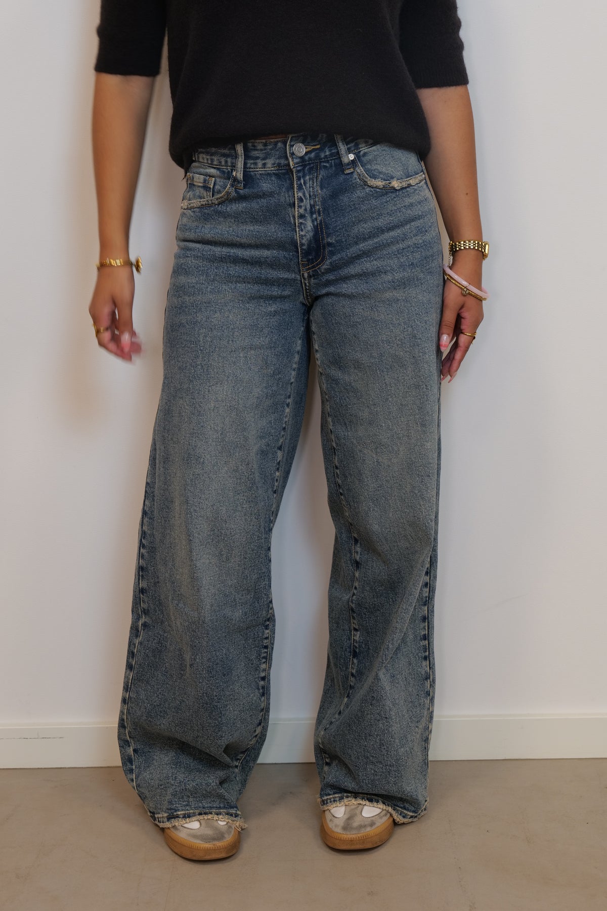 Kato jeans mid waist wide leg
