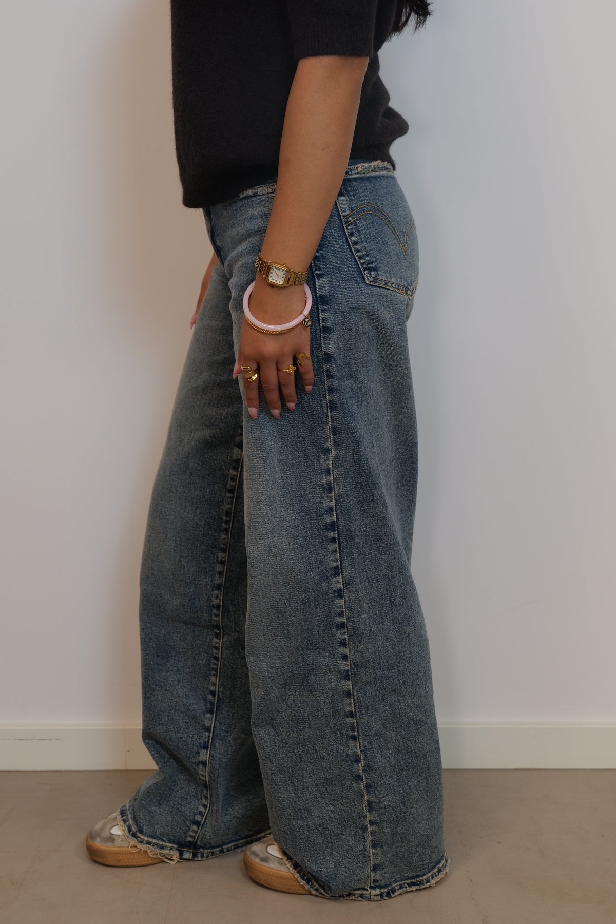 Kato jeans mid waist wide leg