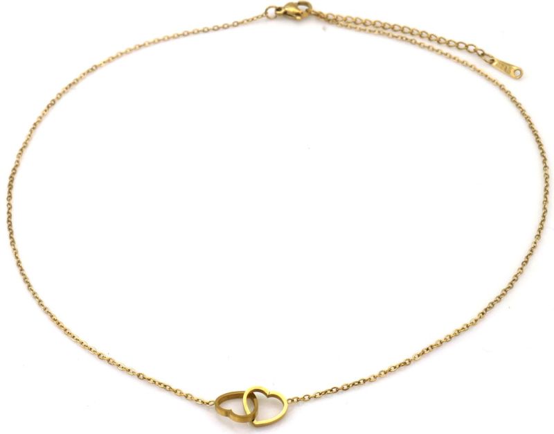 Gouden Double Heart Ketting